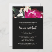 Schilderd Magnolia op zwart | Partij Afstudeerder Kaart (Voorkant)