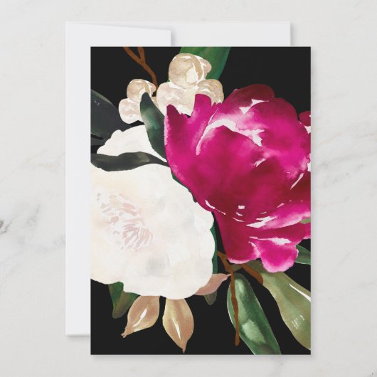 Schilderd Magnolia op zwart | Partij Afstudeerder Kaart (Achterkant)