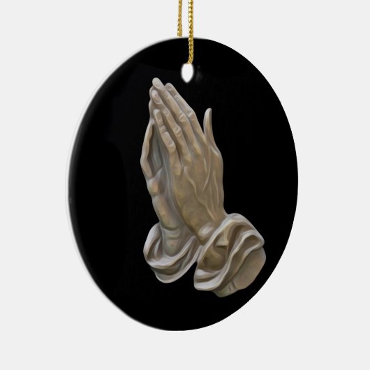 Schilderd metaal dat zich op haar handen drukt keramisch ornament (Rechts)
