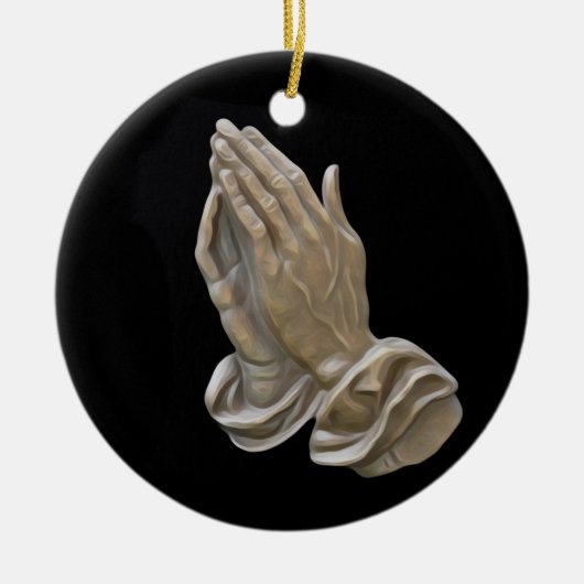 Schilderd metaal dat zich op haar handen drukt keramisch ornament (Voorkant)