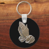 Schilderd metaal dat zich op haar handen drukt sleutelhanger (Voorkant)