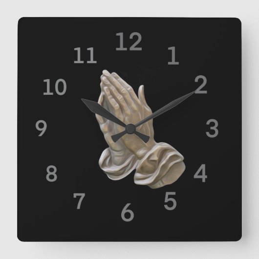 Schilderd metaal dat zich op haar handen drukt vierkante klok (Voorkant)