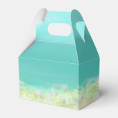 Schilderd strand van Aqua Blauw Bedankdoosjes (Achterkant)