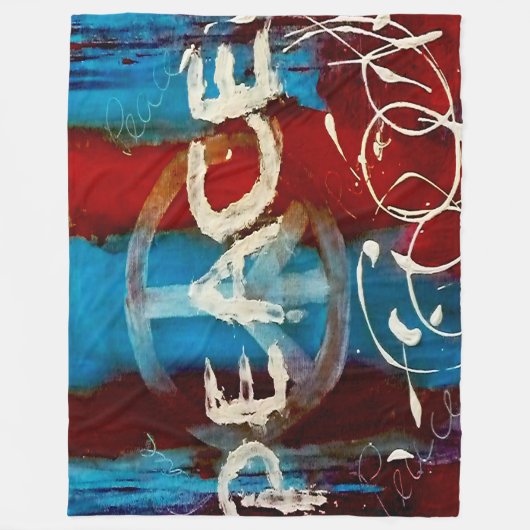 Schilderd vredesteken fleece deken (Voorkant)