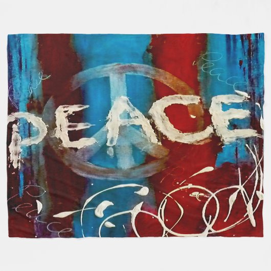 Schilderd vredesteken fleece deken (Voorkant (Horizontaal))