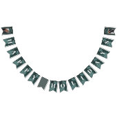 Schilderde feestdag bundelbanner - Blauwgroen Vlaggetjes (Alle)