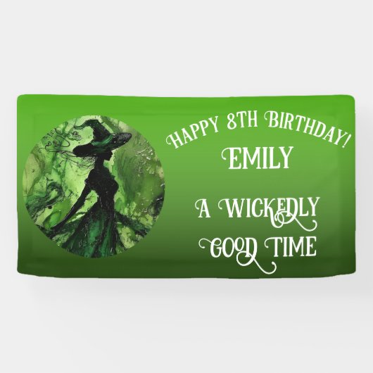 Schilderde goddeloos goede heks elke leeftijd verj spandoek (Horizontaal)