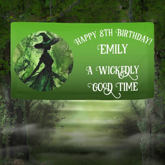 Schilderde goddeloos goede heks elke leeftijd verj spandoek