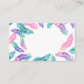 Schilderde waterverf veren bruiloft website informatiekaartje (Achterkant)