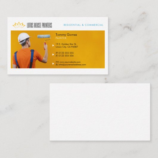 Schilderdiensten | Schilder op het werk Visitekaar Visitekaartje (Voorkant / Achterkant)