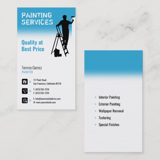Schilderdiensten | Schilder op het werk Visitekaartje (Voorkant / Achterkant)