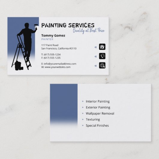 Schilderdiensten | Schilder op het werk Visitekaartje (Voorkant / Achterkant)