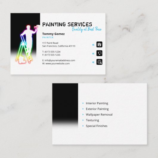 Schilderdiensten | Schilder op het werkK Visitekaartje (Voorkant / Achterkant)