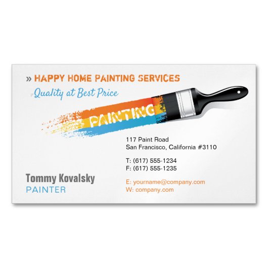 Schilderdiensten | Schilders Magnetisch Visitekaartje (Voorkant)