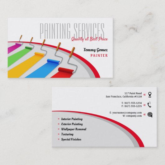 Schilderdiensten | Verfrollen Visitekaartje (Voorkant / Achterkant)