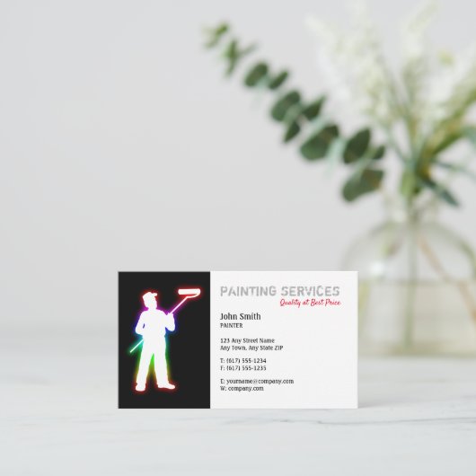 Schilderdiensten | Visitekaartje van schilders (Staand voorkant)