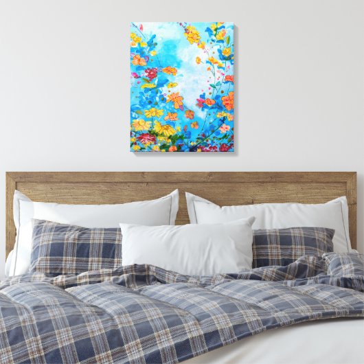 schilderdoek met florasdoek canvas afdruk (Insitu (Slaapkamer))