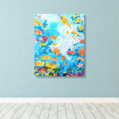 schilderdoek met florasdoek canvas afdruk (Insitu (Houten vloer))