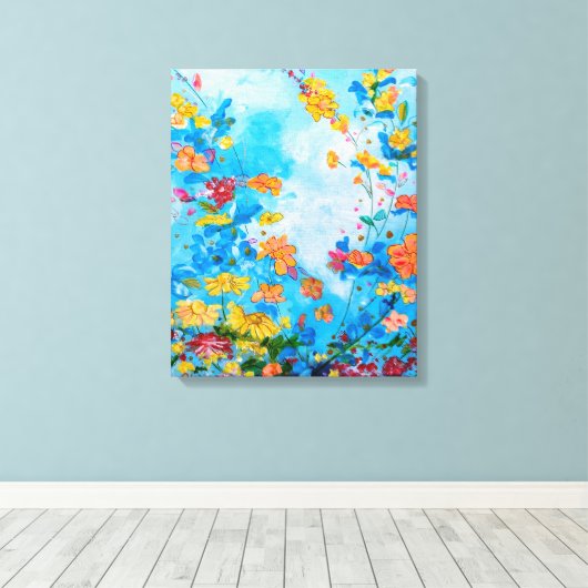 schilderdoek met florasdoek canvas afdruk (Insitu (Houten vloer))