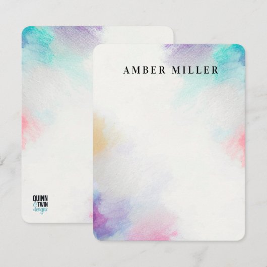 schilderdoek notitiekaartje (Voorkant / Achterkant)