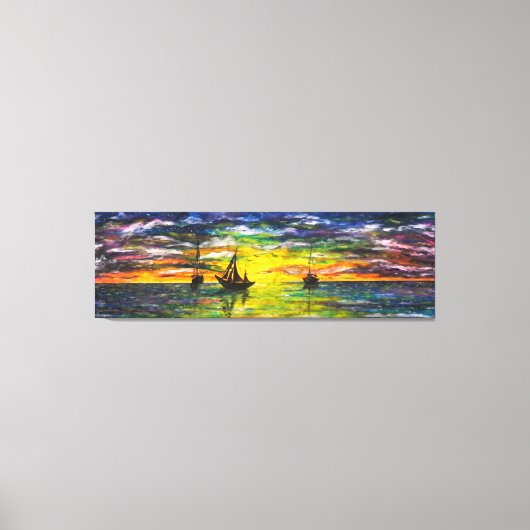 Schilderdoek printplaten op zonsondergang canvas afdruk (Voorkant)