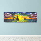 Schilderdoek printplaten op zonsondergang canvas afdruk (Insitu (Houten vloer))