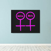 schilderdruk van Lesbian Lovers Canvas Afdruk (Insitu (Houten vloer))