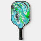 Schildereffect blauwe, groene en zwarte marmer pickleball paddle (Voorkant)