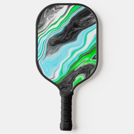 Schildereffect blauwe, groene en zwarte marmer pickleball paddle (Achterkant)