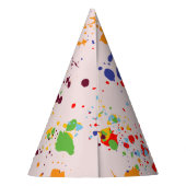 Schilderen 8e verjaardag van kleurrijke plashes feesthoedjes (Achterkant)