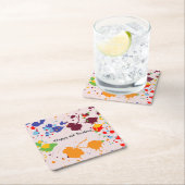 Schilderen 8e verjaardag van kleurrijke plashes kartonnen onderzetters (Insitu)