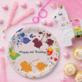 Schilderen 8e verjaardag van kleurrijke plashes papieren bordje (Feest)