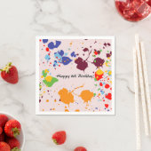 Schilderen 8e verjaardag van kleurrijke plashes servet (Insitu)