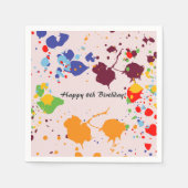 Schilderen 8e verjaardag van kleurrijke plashes servet (Voorkant)
