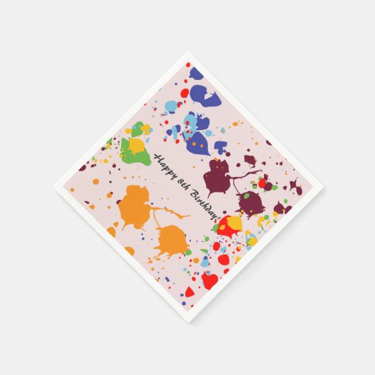 Schilderen 8e verjaardag van kleurrijke plashes servet (Hoek)