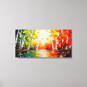 Schilderen Abstrack een schilderij van bomen en wa Canvas Afdruk (Voorkant)