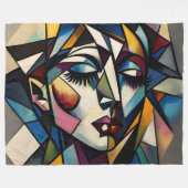 Schilderen Abstract Modern Vrouw Bold Fleece Deken (Voorkant (Horizontaal))