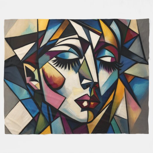 Schilderen Abstract Modern Vrouw Bold Fleece Deken (Voorkant (Horizontaal))