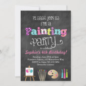 Schilderen Art Party Chalkboard Style Uitnodiging (Voorkant)