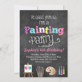 Schilderen Art Party Chalkboard Style Uitnodiging