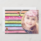 Schilderen Art Party verjaardagsuitnodiging Chalkb Kaart (Voorkant)