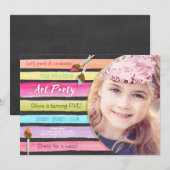 Schilderen Art Party verjaardagsuitnodiging Chalkb Kaart (Voorkant / Achterkant)