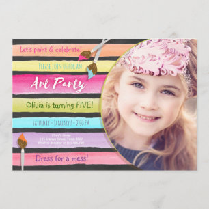 Schilderen Art Party verjaardagsuitnodiging Chalkb Kaart