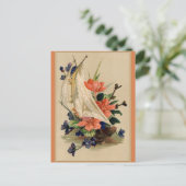  schilderen - Bloemen in een zeilboot. Briefkaart (Staand voorkant)