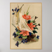 schilderen - Bloemen in een zeilboot. Poster (Voorkant)