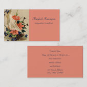  schilderen - Bloemen in een zeilboot. Visitekaartje (Voorkant / Achterkant)