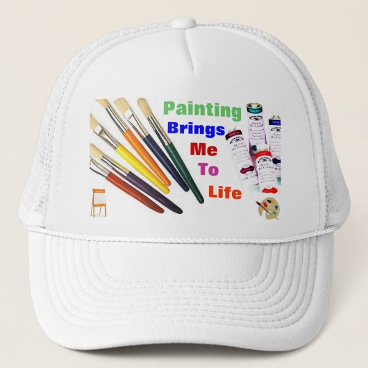 SCHILDEREN BRINGT ME TOT LEVEN cap Trucker Pet (Voorkant)