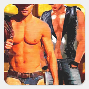 Schilderen: Cowboy Corral Vierkante Sticker