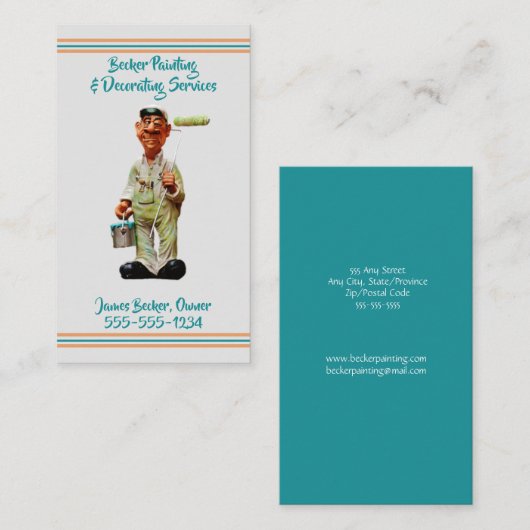 Schilderen - Decoreren - Schilder Visitekaartje (Voorkant / Achterkant)