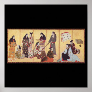 Schilderen door Iwasa Matabei c. 1650 Japan Poster
